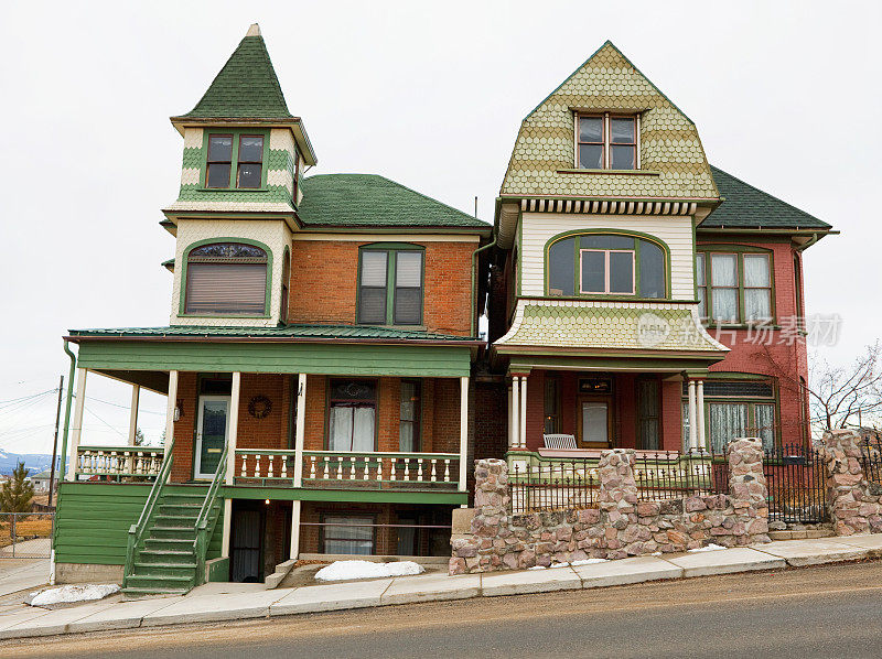 老维多利亚时代的住宅- Butte，蒙大拿